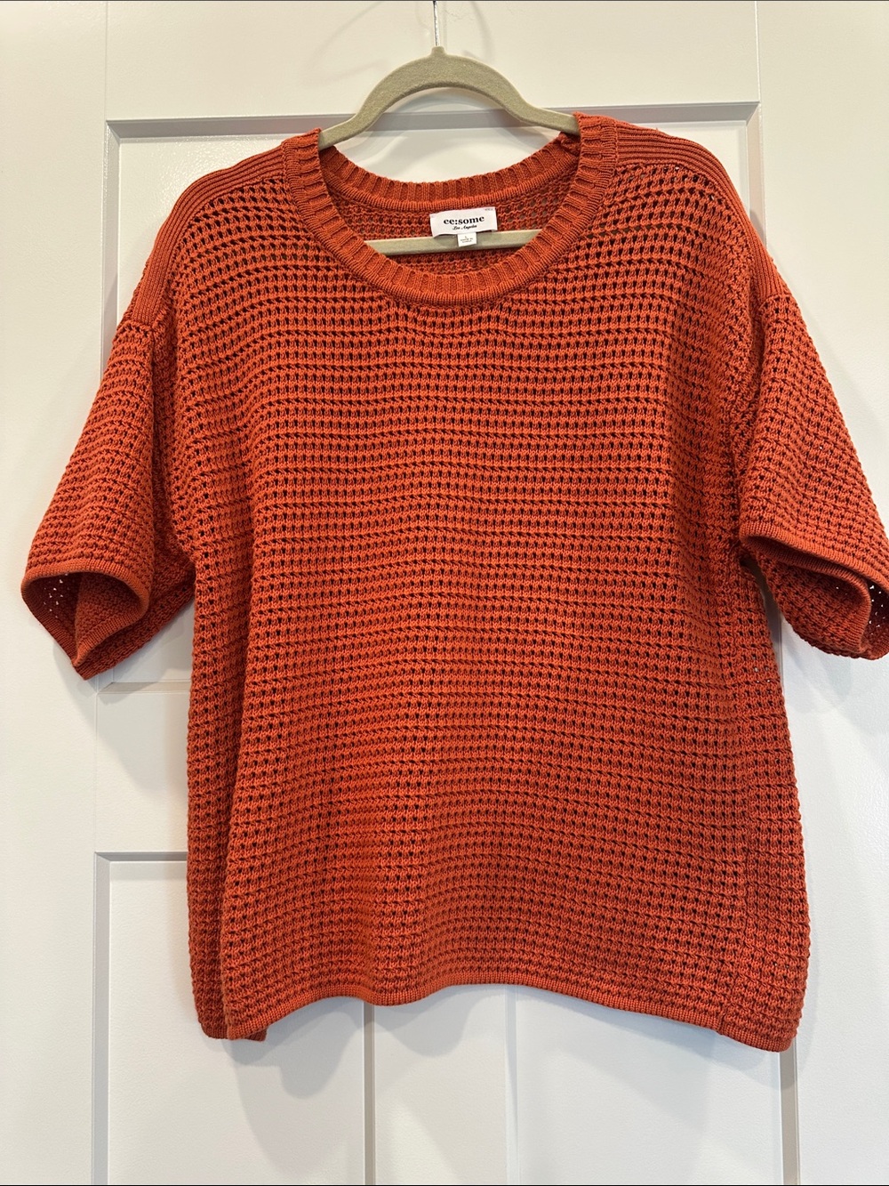 eesome Waffle Knit Crew Sweater, Size Large